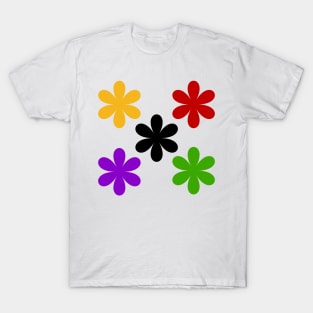 Different color flower shape T-Shirt